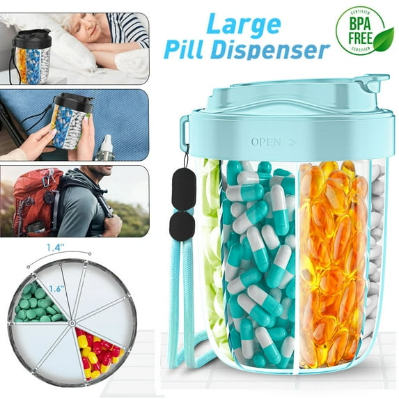 7 Grids Large Capacity Pill Container Storage Tablet Vitamins Medicine Fish Oils Portable Travel Holder Medication Dispenser Box