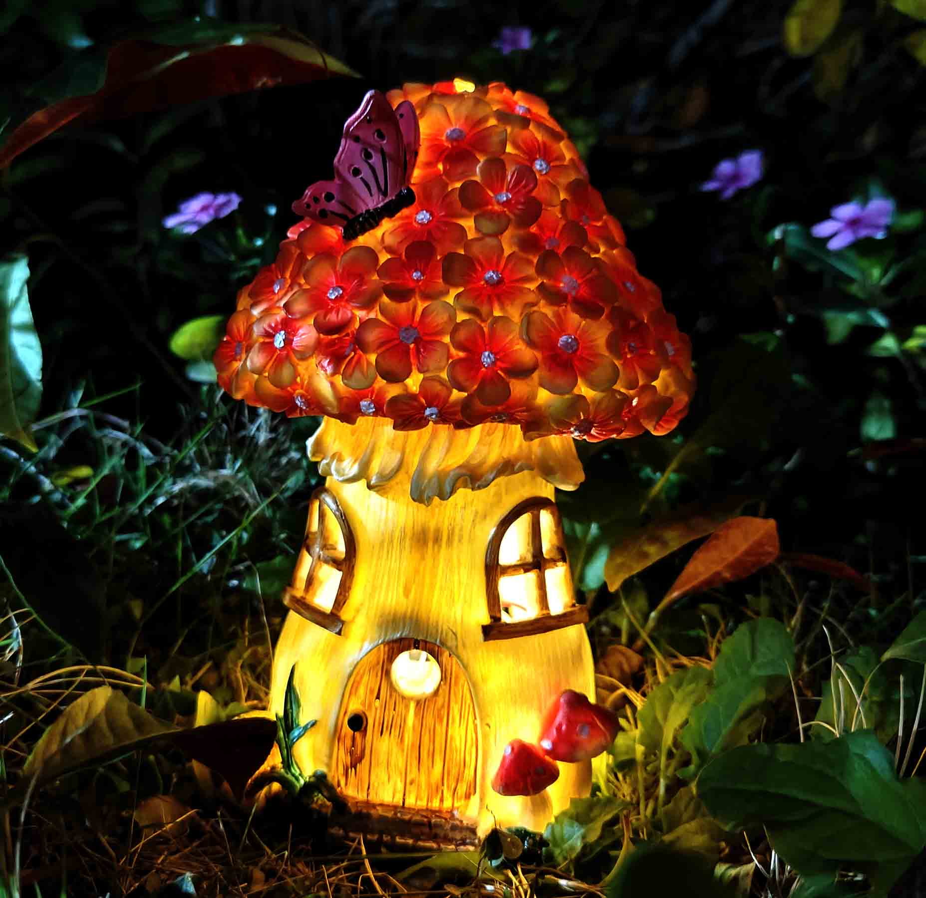 DurableDelights Outdoor Fairy House Solar-Powered Waterproof Garden  Ornament - Walmart.com, image size:1855x1800