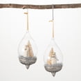 thumbnail image 1 of 7"H Sullivans Snowman And Santa Ornament - Set of 2, Silver Christmas Ornaments, 1 of 3