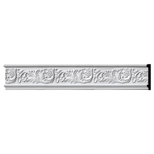 94.5" White Polyurethane Scroll and Flowers Frieze