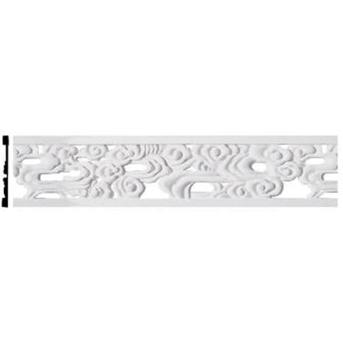 White Polyurethane Flower Pierced Crown Moulding Panel