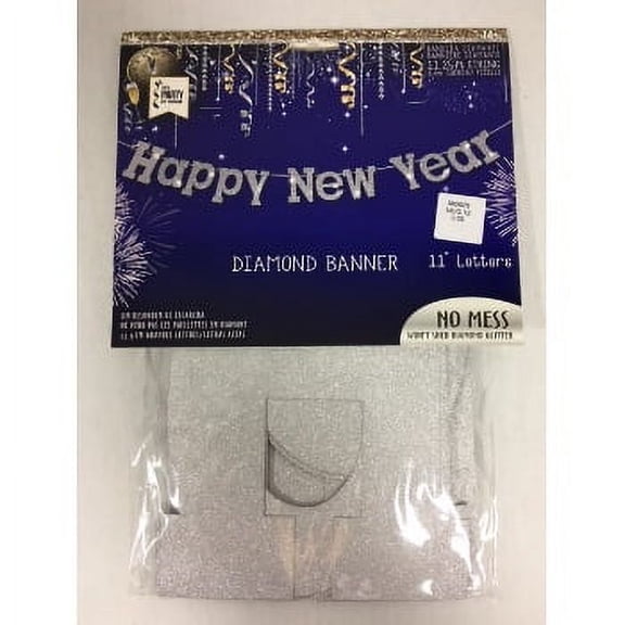 7" HAPPY NEW YEAR BANNER SILVER