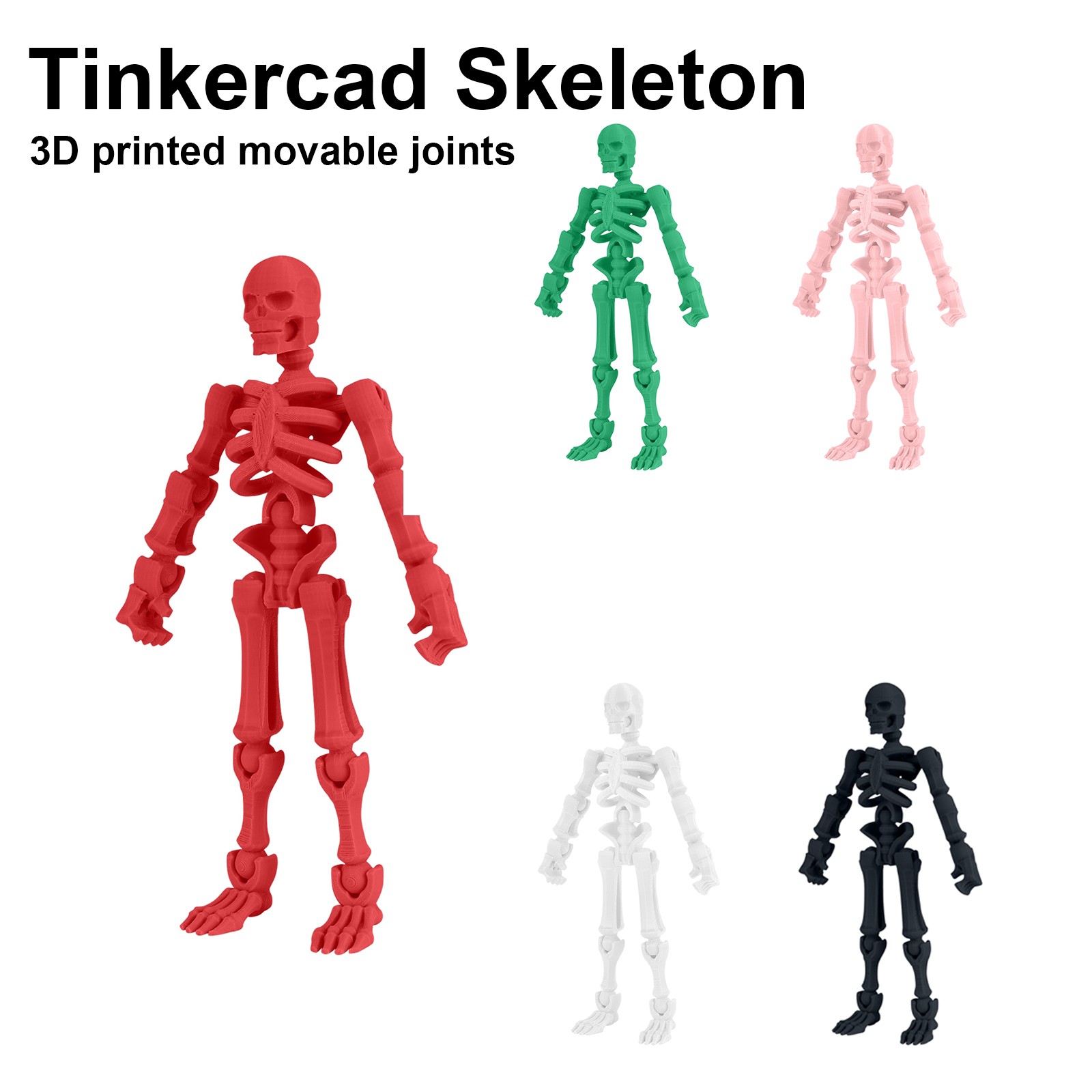 7" Halloween Skeleton, Assembled Full Body Skeleton with Posable
