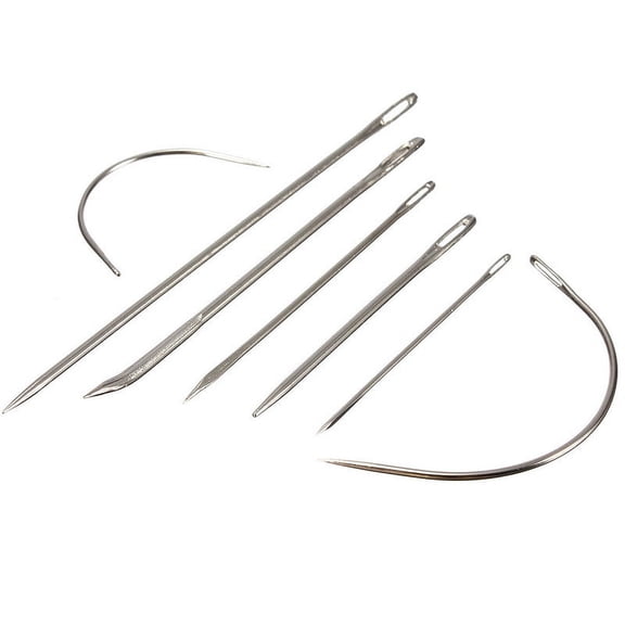 7 Hand Repair Upholstery Glove Carpet Leather Curved Needles Set Sewing UK