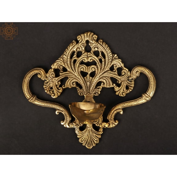 7" Handmade Wall Hanging Brass Diya