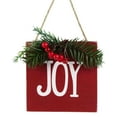 thumbnail image 1 of 7" Hanging "JOY" Christmas Wall Decor with Pine and Berries, 1 of 8
