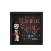 Ashland Haunted Home Happy Home Tabletop Decor Orange & Black 7"