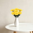 thumbnail image 1 of 7-Head Artificial Carnation Bouquet - Plastic Flower for Mother's Day, Wedding Centerpiece & Home Vase Decor - Yellow, 1 of 7