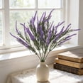 thumbnail image 1 of 7-Head Artificial Lavender Bouquet - Fake Purple Plastic Flowers for Home, Wedding & Farmhouse Table Decor, No Maintenance, 1 of 6