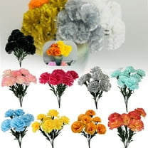 7-Head Artificial Silk Carnation Bunch (41cm), Faux Flower Arrangement for Wedding, Home, and Outdoor Decor in 9 Colors