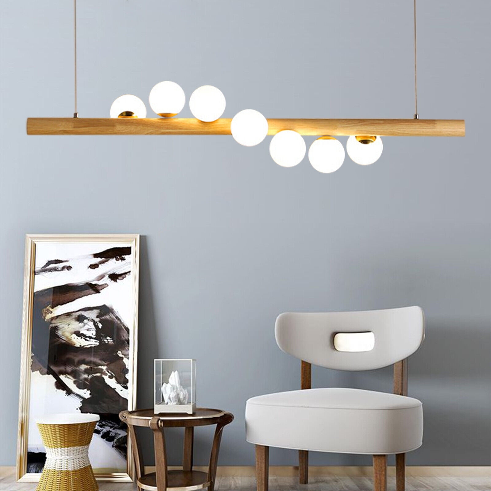 View of 7-Head Bubble Chandelier Modern Glass Shade Hanging Lamp Pendant Light ...