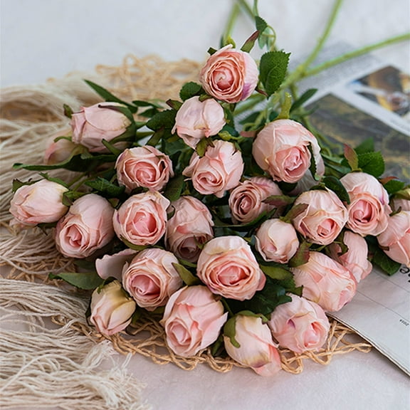 7 Head Rose Simulation Flowers European Burnt Edges Artificial Roses | Living Room Table Decoration | Wedding Bouquet | Home Accents