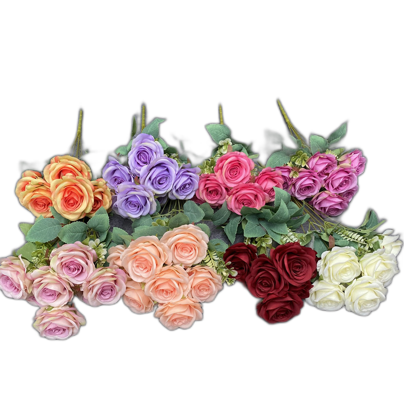 7Head Round Rose Wedding Wedding Arrangement Fake Flowers Photography