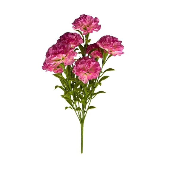 7 Heads Artificial Carnations Flowers Pick for Mother's Day Gift, Fake Carnations Flowers Stems, Silk Faux Flowers for Wedding Decoration, Home, Indoor, Flower Arrangement Props, 17.7-inch