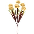 thumbnail image 1 of 7 Heads Artificial Fall Mums Flowers – Silk Small Chrysanthemum Ball Bouquet with Stems, UV Resistant Faux Blooms for Outdoor, Garden, Porch, Kitchen, Home Autumn Decoration, 1 of 9
