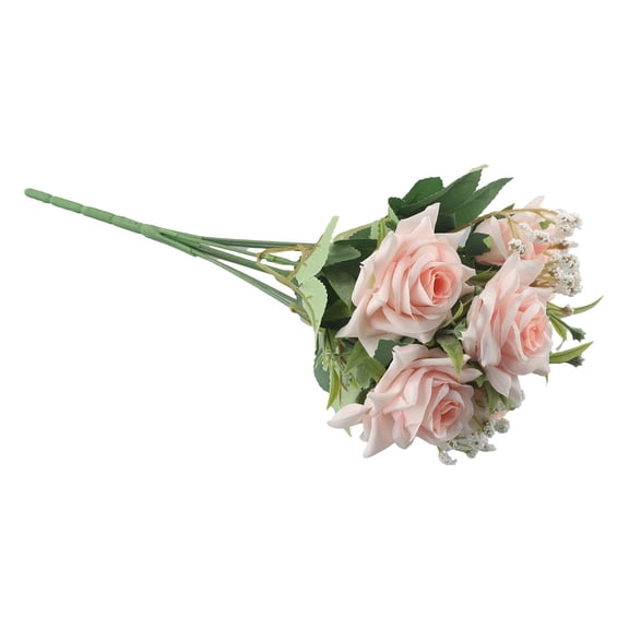 7 Heads Artificial Flower Silk Rose White Peony Bouquet Fake Flower For Wedding Bridal Bouquet Table Party Vase Home Decor Light pink Smile Home