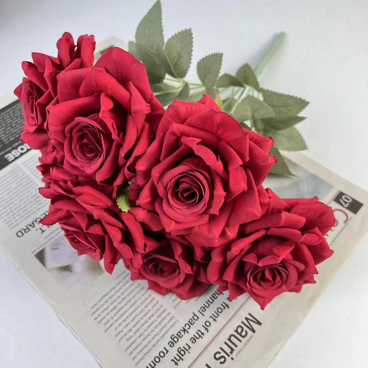 7 Heads Artificial Rose Fake Flowers Bouquet Simulation Silk Flower