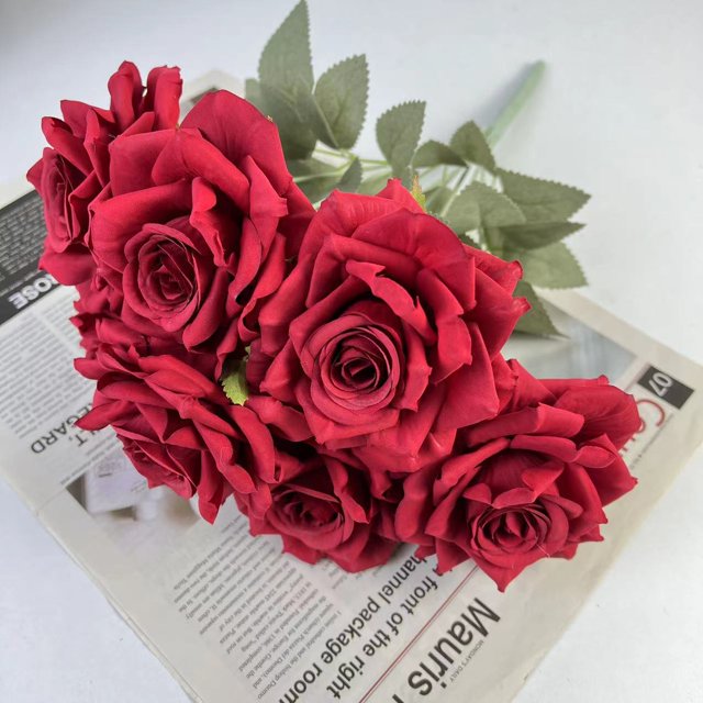 7 Heads Artificial Rose Fake Flowers Bouquet Simulation Silk Flower