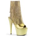 thumbnail image 1 of 7" Heel, 2 3/4" PF Open Toe/Heel Ankle Boot, Side Zip - Gold Mettalic Pu-Gold/Gold Matte, 10, 1 of 2