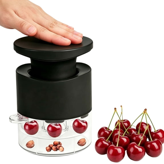 7-Hole Cherry Pitter, Hand Push Cherry Pitter Tool Pit Remover, Must Have Cherry Seed Remover, Quickly Pitting Cherries for Cherry Jam, Pies (Black)