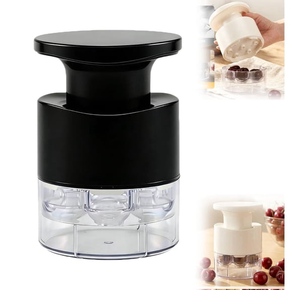 7-Hole Cherry Pitter Tool, 2026 Upgraded Cherry Pitter Tool Pit Remover, with Splatter Protector, Quick Release, Multifunctional Olive Pitter, Cherry Seed Remover For Making Cherry Jam (Black)