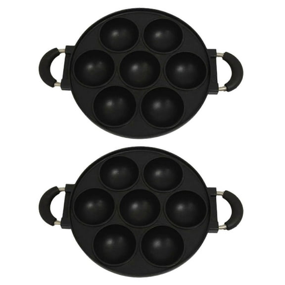 7 Hole Cooking Cake Pan Cast Iron Non-Stick Mold Kitchen Cookware