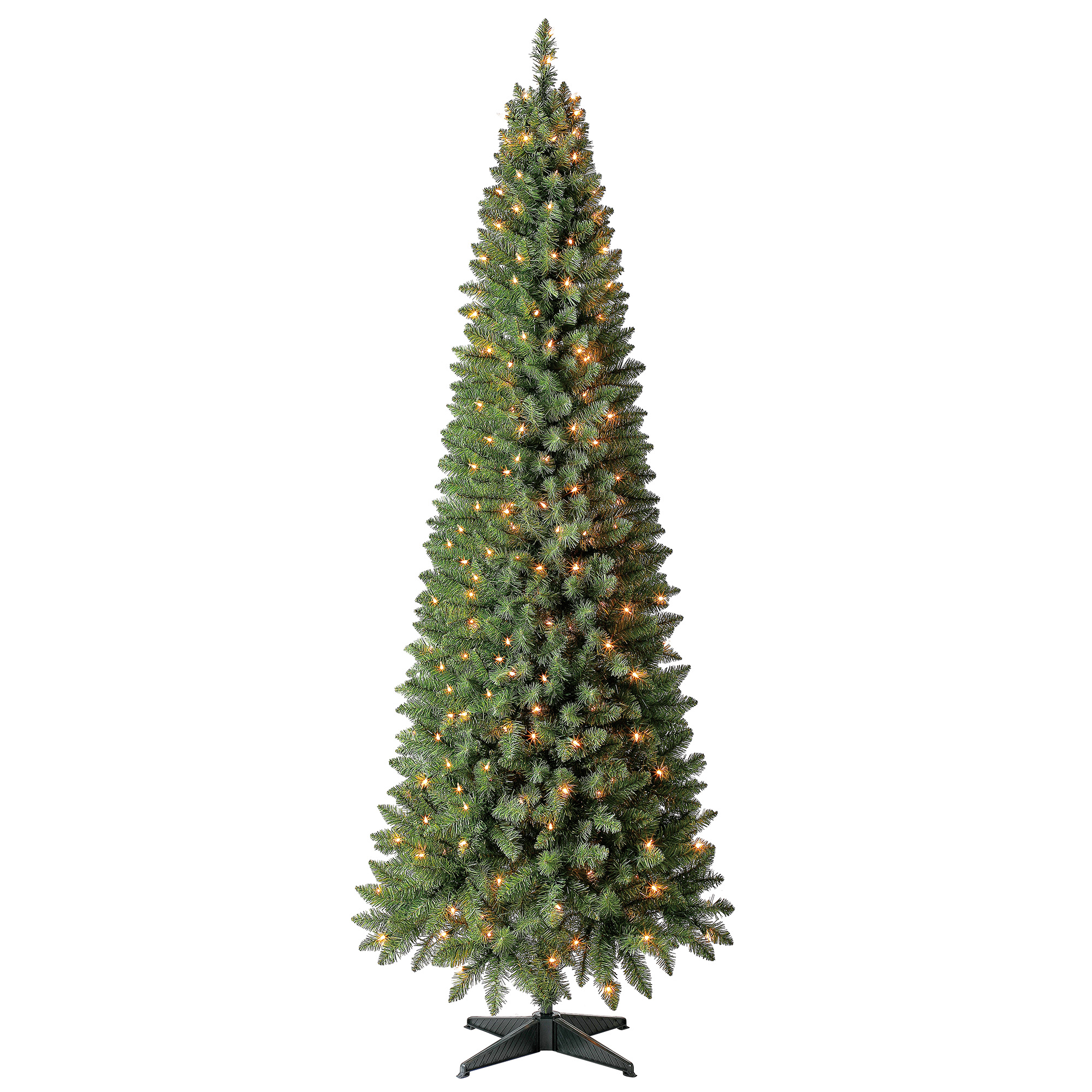 7' Holiday Time Prelit 250 Clear Incandescent Lights, Brinkley Pencil Pine Artificial Christmas Tree - image 1 of 8