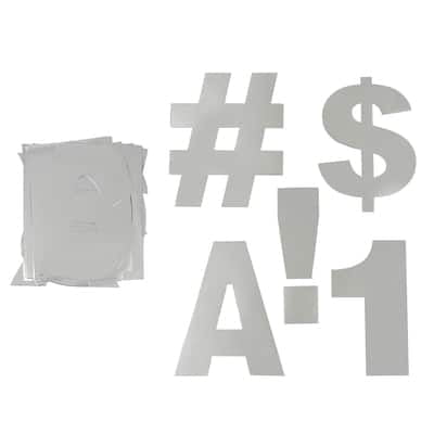 7" Holographic Project Letters - Numbers & Characters by B2C - Foil Paper Cutouts with Adhesive Backing for Bulletin Boards - Posters & Classroom Displays - 6 Pack