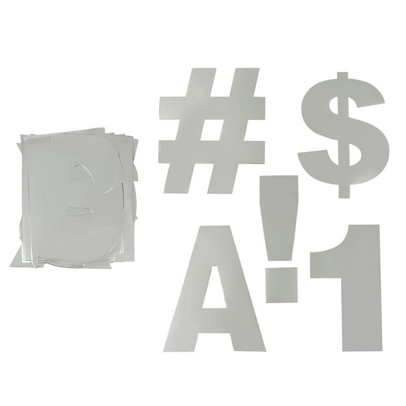 7" Holographic Project Letters - Numbers & Characters by B2C - Foil Paper Cutouts with Adhesive Backing for Bulletin Boards - Posters & Classroom Displays - 6 Pack