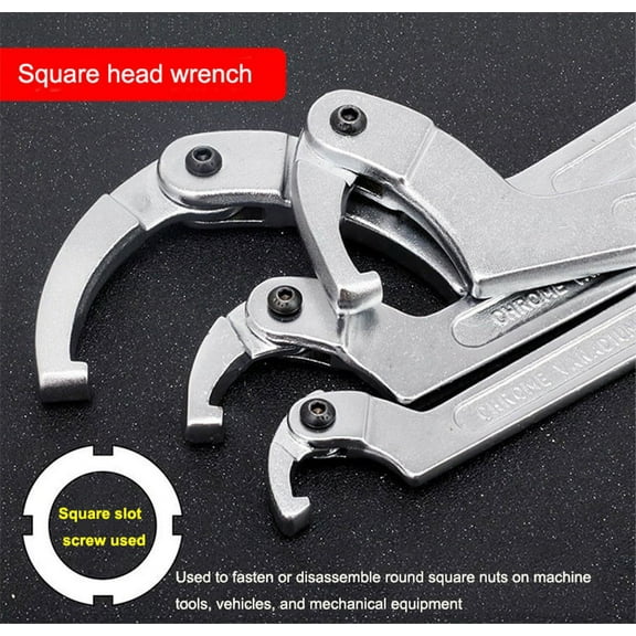 7" Hook Wrench C Spanner Tool Square Tip 3/4"-2" for Motorcycle Spring Bearing 1