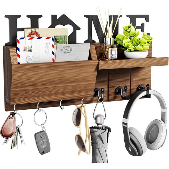 7 Hooks Key Holder for Wall, Key Hanger with Home Design, Key Hooks ...
