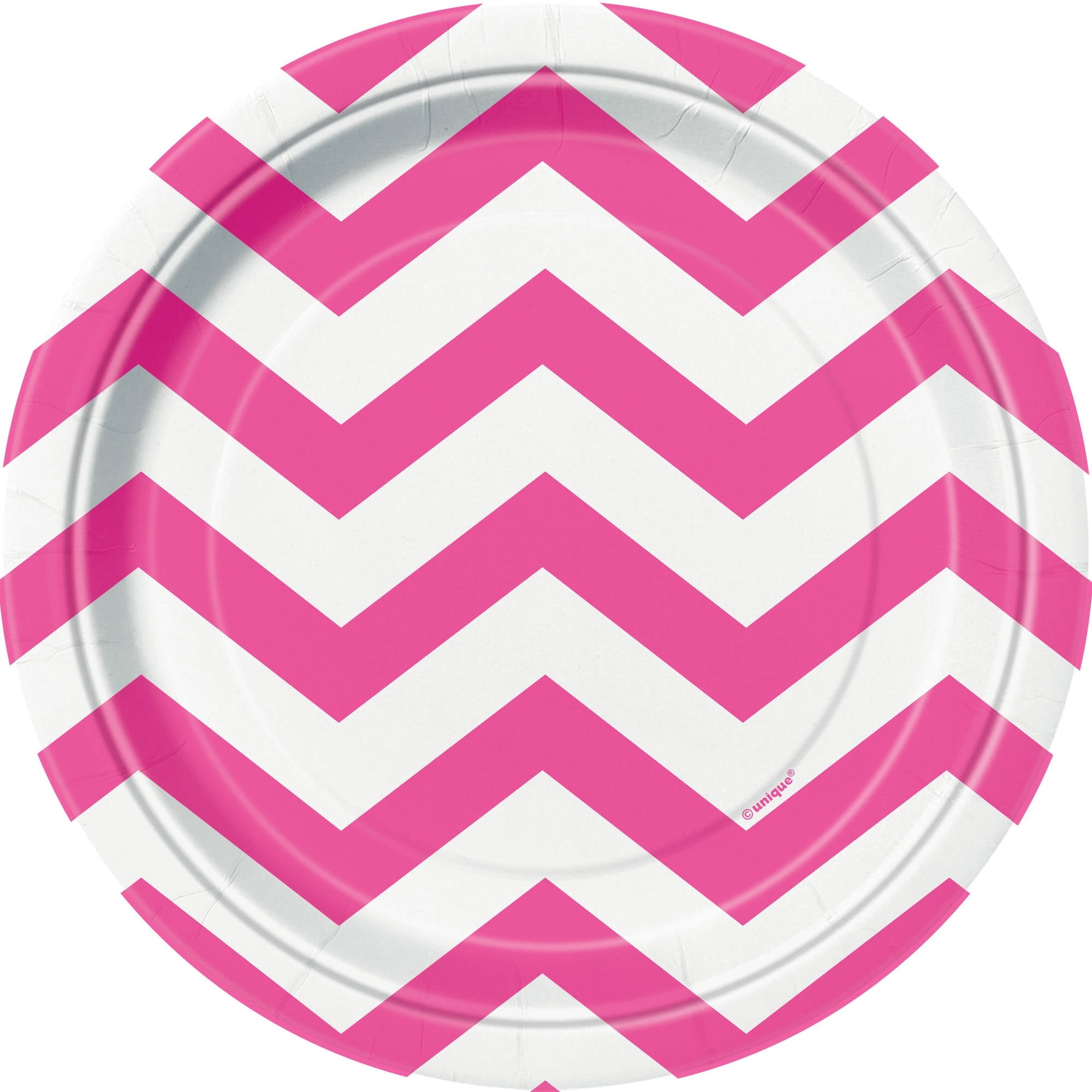 Unique Glitz Birthday Paper Cake Plates - 8 Count, Pink, 7 Inch Dessert Plates - View #2