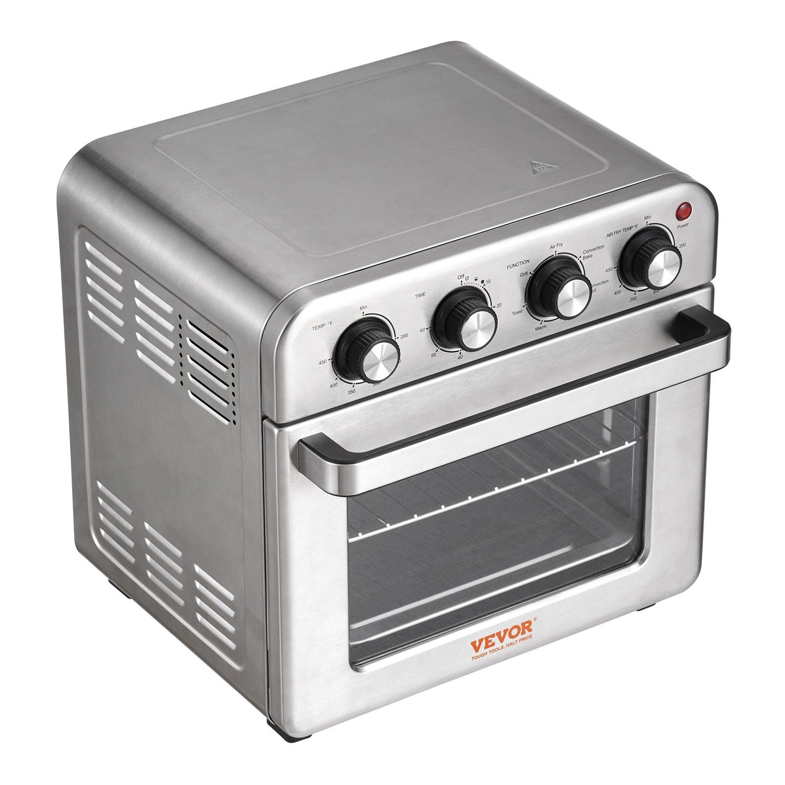 7-IN-1 Air Fryer Toaster Oven Solution, 1700W 18L Convection Oven Countertop with Grill, Premium Stainless Steel, Accessory Kit (Pizza Pan, Gloves), Toasts 6 Bread Slices, Bakes 10-Inch Pizza