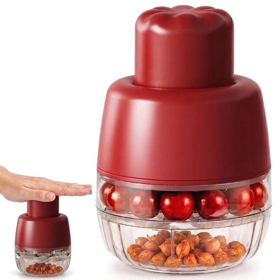 7-IN-1 Cherry Pitter Tool Pit Remover – 7 Cherries at Once, Push Design, Portable Corer for Jam & Baking