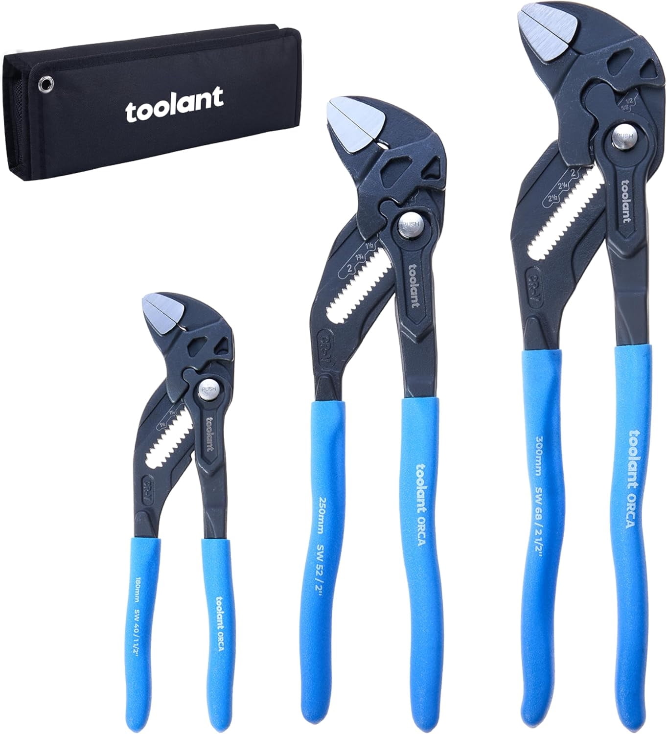 7-INCH Plier Wrench, CR-V Construction Adjustable Wrench With