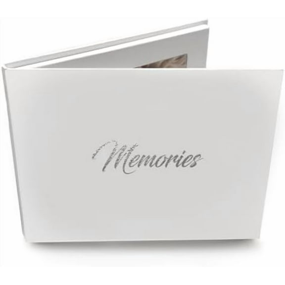 7" IPS HD Video Memory Book - 'Memories' Silver Foiled on Cover - A5 Hard Backed Digital Photo Video Frame Brochure - Upload Your Video & Images to 4GB/4 Hours Video$$Office