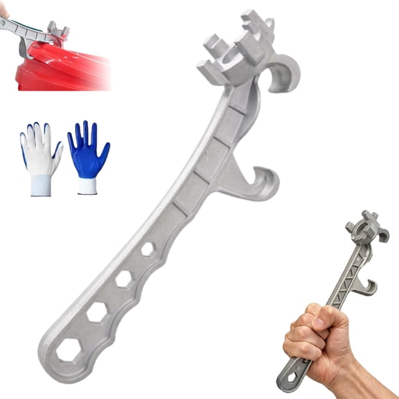 7-In-1 Aluminum Bung Wrench, Non-Sparking Barrel Plug Opener Fits 2" And 3/4" Bungs, Metal Bucket Lid Remover, Aluminum Pail Cap Wrench For Workshop Garage Industrial Use (1pc)
