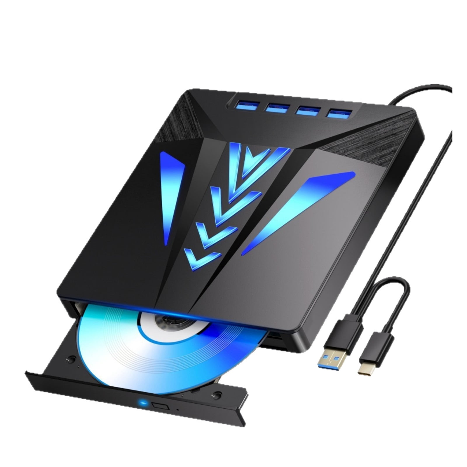 7 In 1 Multi-function External Blu-ray DVD RW Burner USB Type-C Optical ...
