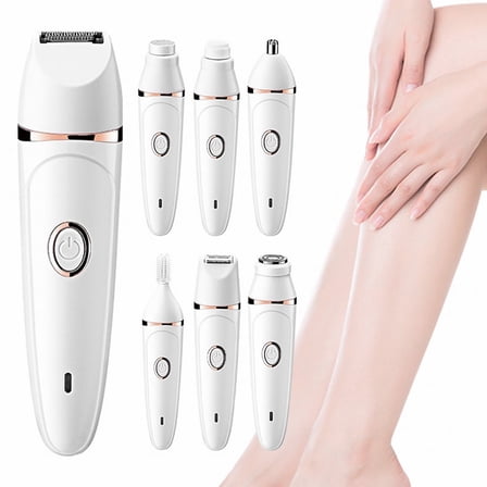 7 In 1 Multifunctional Cordless Face Shaver Set Wet Dry Lady Hair Remover Facial Body Exfoliation USB Rechargeable For Eyebrow Arm Leg