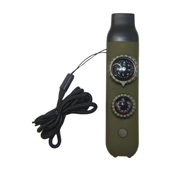 7 In 1 Multifunctional Survival Whistle For Compass With Led Light Magnifier