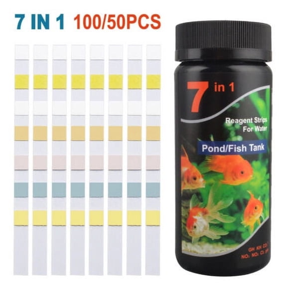7 In 1 PH Test Fish Tank Water Tropical Aquarium Pond Water Test Strips Kit NEW
