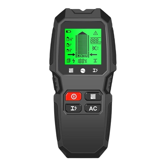 7 In 1 Wall Scanner Sensor With LCD Display Studs Detectorfor AC Wire Metal Studs Wood Joist Pipe ,Easy to Operate - BLACK_1