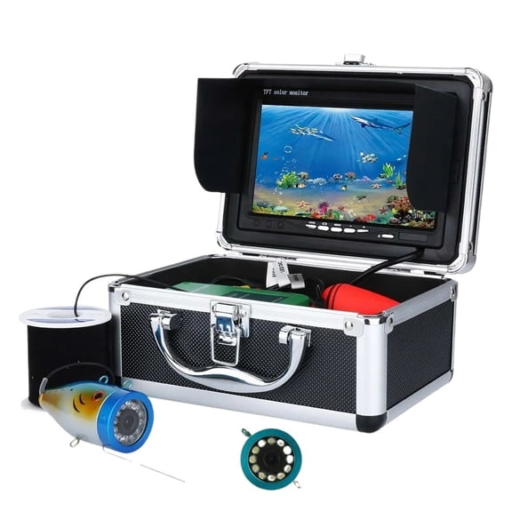 7" Inch 1000tvl Underwater Fishing Video Camera Kit 2 PCS LED White Lamp Lights Video Fish Finder Lake Under Water fish camera Waterproof Underwater Fish Finder