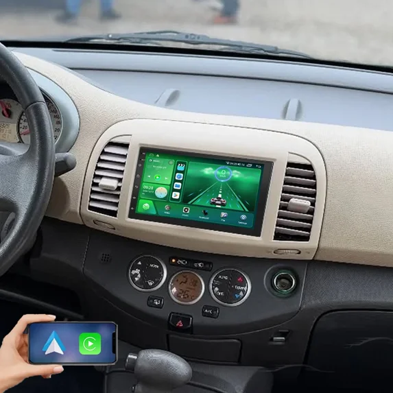 Autoradio Android 15 2+64GB Per Nissan Micra 2005-2009 – Touch 7 Pollici Con Carplay, Android Auto, GPS, WiFi, FM, DSP E Telecamera