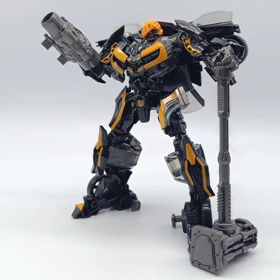 7 Inch 2-in-1 Transforming Robot Vehicle Toy, Articulated Action Figure with Replaceable Heads & Weapon Accessories, Durable ABS Play Set Gift for Kids