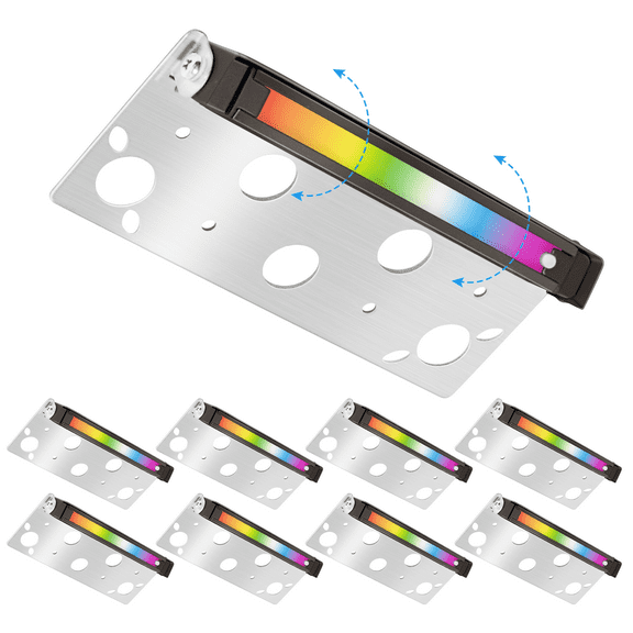 7 Inch 5W LED Hardscape Lighting,200LM RGB Color Changing Outdoor Step Lights,IP65 Waterproof 12V-24V Low Voltage Landscape Lights For Patio Walls Stairs,90CRI Pack with Connectors