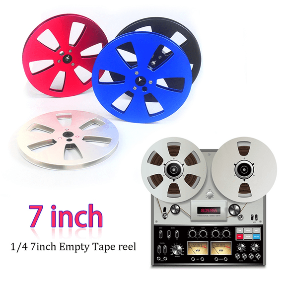 7 Inch 6 Hole 1/4 Empty Take Up Reel to Reel Small Hub Empty Tape Reels Opening Machine Tray Metal Tape Recorder Parts D,1 x Empty Tape Reels,Blue
