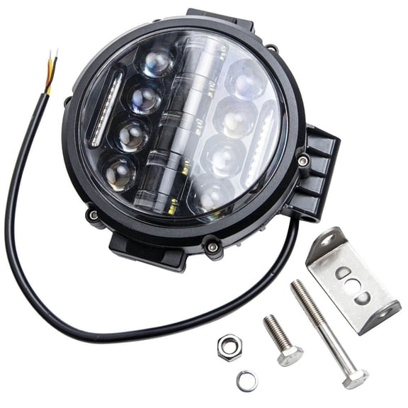 7" Inch 72W Round LED Work Lights for Jeep Truck Boat 4WD - IP67 Waterproof, 6500K Combo Beam, Diecast Aluminum Housing - Off Road Lighting