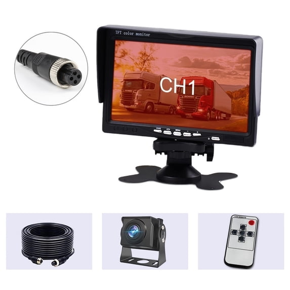 7 Inch AHD Car Monitor High Definition Night Vision Backup Camera Vehicle Reverse Rear View Backup Camera Monitors For Truck ,Effortless Control