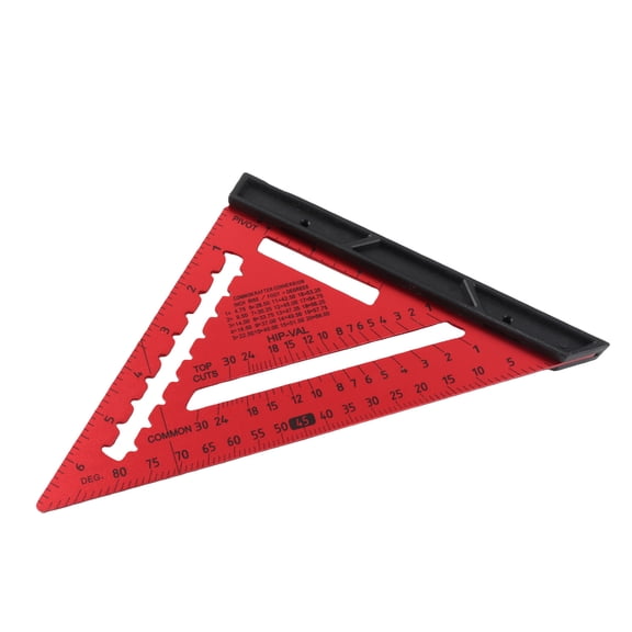 7 Inch Aluminum Alloy Rafter Square with Level and Removable Short Ruler for Woodworking